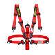 New RED Cam Lock Carbon Fiber Quick Release Racing Seat Belt Safety Harness 5 pt