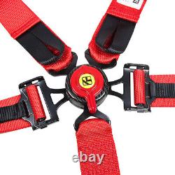 New RED Cam Lock Carbon Fiber Quick Release Racing Seat Belt Safety Harness 5 pt