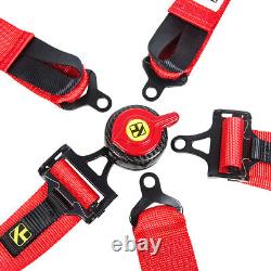 New RED Cam Lock Carbon Fiber Quick Release Racing Seat Belt Safety Harness 5 pt