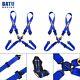 New Style Racing Seat Belt Harness 4 Point Snap-On 3 Cam lock Universal Blue X2