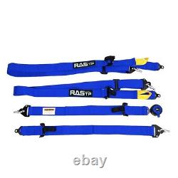 New Style Racing Seat Belt Harness 4 Point Snap-On 3 Cam lock Universal Blue X2