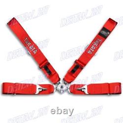 New TAKUniversal 4 Point Snap-On 3 With Camlock Racing Seat Belt Harness Red x1