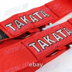 New TAKUniversal 4 Point Snap-On 3 With Camlock Racing Seat Belt Harness Red x1