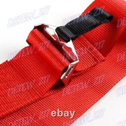 New TAKUniversal 4 Point Snap-On 3 With Camlock Racing Seat Belt Harness Red x1
