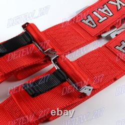 New TAKUniversal 4 Point Snap-On 3 With Camlock Racing Seat Belt Harness Red x1