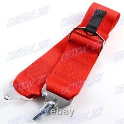 New TAKUniversal 4 Point Snap-On 3 With Camlock Racing Seat Belt Harness Red x1