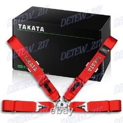 New TAKUniversal 4 Point Snap-On 3 With Camlock Racing Seat Belt Harness Red x1