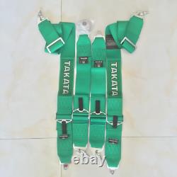 New Universal Green 4 Point Camlock Quick Release Racing Car Seat Belt Harness