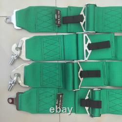New Universal Green 4 Point Camlock Quick Release Racing Car Seat Belt Harness