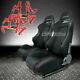 Nrg 2 X Type-r Fully Reclinable Black Racing Seats+slider+4pt Red Harness Belt