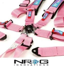 Nrg 5 Point Sfi Approved Cam Lock Seat Belt Harness In Pink Sbh-b6pcpk Pink