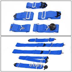 Nrg Innovations Sbh-6pcbl 6-point Cam Lock Buckle Racing Seat Belt Harness Blue