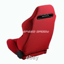 Nrg Type-r Red Reclinable Driver Left Side Racing Seat+4-point Blue Harness Belt