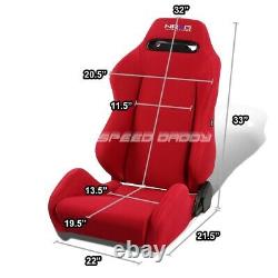 Nrg Type-r Red Reclinable Driver Left Side Racing Seat+4-point Blue Harness Belt