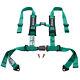 Nylon Straps Safety Harness 2'' 4-Point Racing Style Universal Seat Belt Green