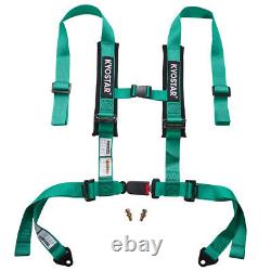 Nylon Straps Safety Harness 2'' 4-Point Racing Style Universal Seat Belt Green