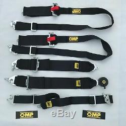 OMP Black 6 Point Camlock Quick Release Racing Car Seat Belt Harness Universal