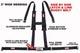 Off Road Side By Side 2 Seat Belt Harness Racing 4 Point Latch Black