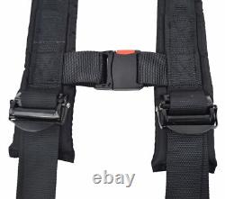 Off Road Side By Side 2 Seat Belt Harness Racing 4 Point Latch Black
