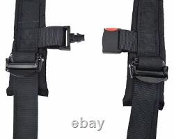Off Road Side By Side 2 Seat Belt Harness Racing 4 Point Latch Black