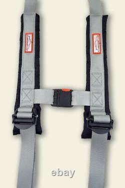 Off Road Side By Side 2 Seat Belt Harness Racing 4 Point Latch Gray