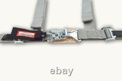 Off Road Side By Side 2 Seat Belt Harness Racing 4 Point Latch Gray