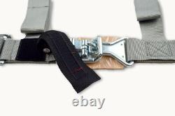 Off Road Side By Side 2 Seat Belt Harness Racing 4 Point Latch Gray