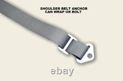 Off Road Side By Side 2 Seat Belt Harness Racing 4 Point Latch Gray