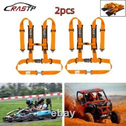 Orange Pair of 4 Point Harness Racing Seat Belt 2IN Padding For CanAm X3 YXZ UTV