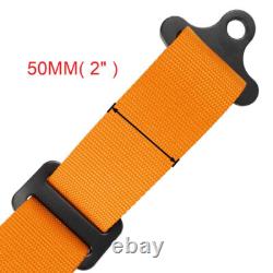 Orange Pair of 4 Point Harness Racing Seat Belt 2IN Padding For CanAm X3 YXZ UTV