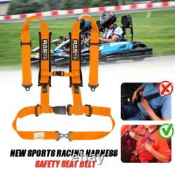 Orange Pair of 4 Point Harness Racing Seat Belt 2IN Padding For CanAm X3 YXZ UTV