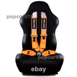 Orange RECARO 4 Point 3 Racing Seat Belt Quick Release Seatbelt Snap-On Harness