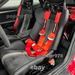 Orange RECARO 4 Point 3 Racing Seat Belt Quick Release Seatbelt Snap-On Harness