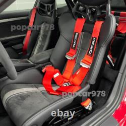 Orange RECARO 4 Point 3 Racing Seat Belt Quick Release Seatbelt Snap-On Harness