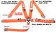 Orange Seat Belt Racing Harness 5 Point 3 Cam Lock Sfi 16.1 Snap In Anchors
