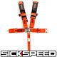 Orange Sfi Approved 5 Point Racing Harness Shoulder Pad Safety Seat Belt Buckle