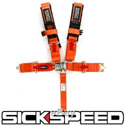 Orange Sfi Approved 5 Point Racing Harness Shoulder Pad Safety Seat Belt Buckle