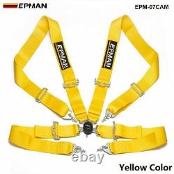Orange Universal 4-Point 3 Nylon Strap Harness Safety Camlock Racing Seat Belt