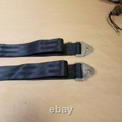 Original Beams Black 2 Point Seat Belt Lap Belt Pair Jaguar XK w Leaper Motif
