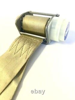 PACIFIC SCIENTIFIC Vintage Retracting Harness Seat Belt 1107452-01 Tan Used Part