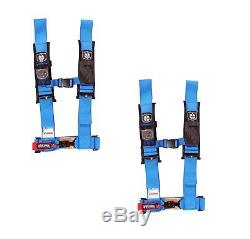 PRO ARMOR 4 Point Harness 3 Pads Seat Belt PAIR BLUE YAMAHA YXZ1000 YXZ 1000R