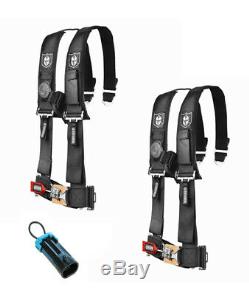PRO ARMOR 4 Point Harness 3 Pads Seat Belt PAIR W BYPASS BLACK RZR XP TURBO 16+