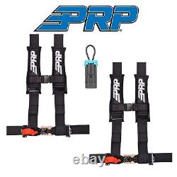 PRP (2) Black 4-Point 3 Harness/Seat Belt Bypass Connector For Polaris & Can-Am