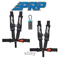 PRP (2) Black 5-Point 3 Harness/Seat Belt Bypass Connector For 15+ Polaris RZR