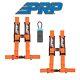 PRP (2) Orange 4-Point 3 Harness/Seat Belt Bypass Connector For Polaris/Can-Am