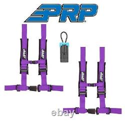 PRP (2) Purple 4-Point 2 Harness/Seat Belt Bypass Connector For Polaris/Can-Am