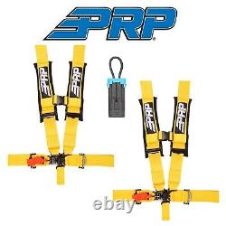 PRP (2) Yellow 5-Point 3 Harness/Seat Belt Bypass For 15+ Polaris RZR/Can-Am X3