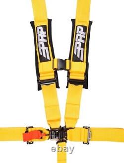 PRP (2) Yellow 5-Point Harness/Seat Belt Bypass/Clip in Kit For Yamaha YXZ1000R