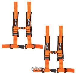 PRP 4.2 Orange 4-Point Adjustable 2 Belt Harness Pair With Auto Style Latch