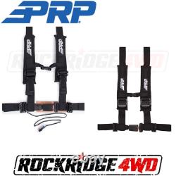PRP 4 Point 2 Harness Seat Belt Automotive Style Latch Black for Polaris Can-am